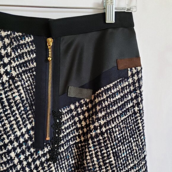 Kolor - Mixed Media Black, Brown, Tan, Blue Lined Skirt. Size 1 - Picture 7 of 11